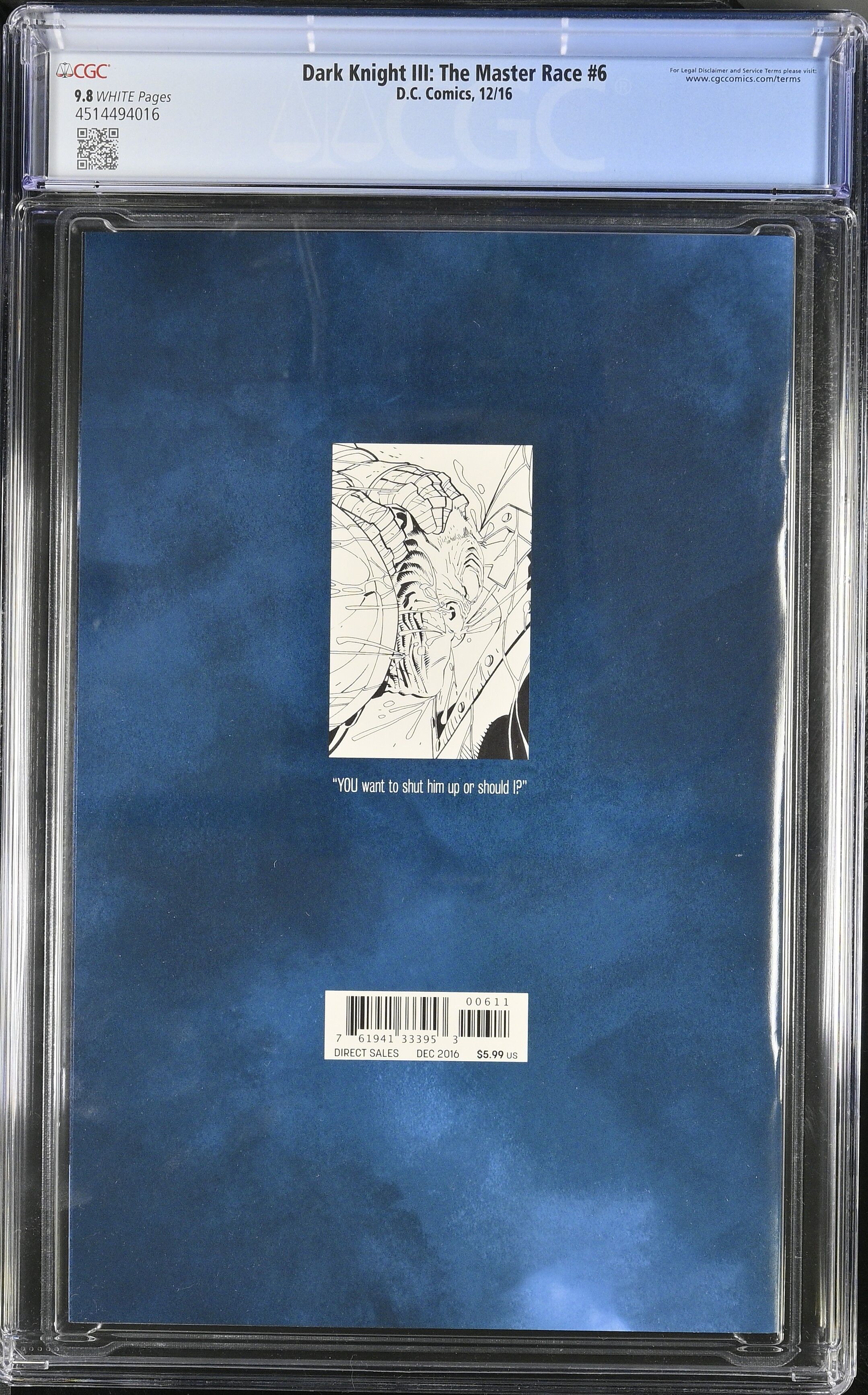 Dark Knight III The Master Race #6 CGC 9.8 Top Pop!