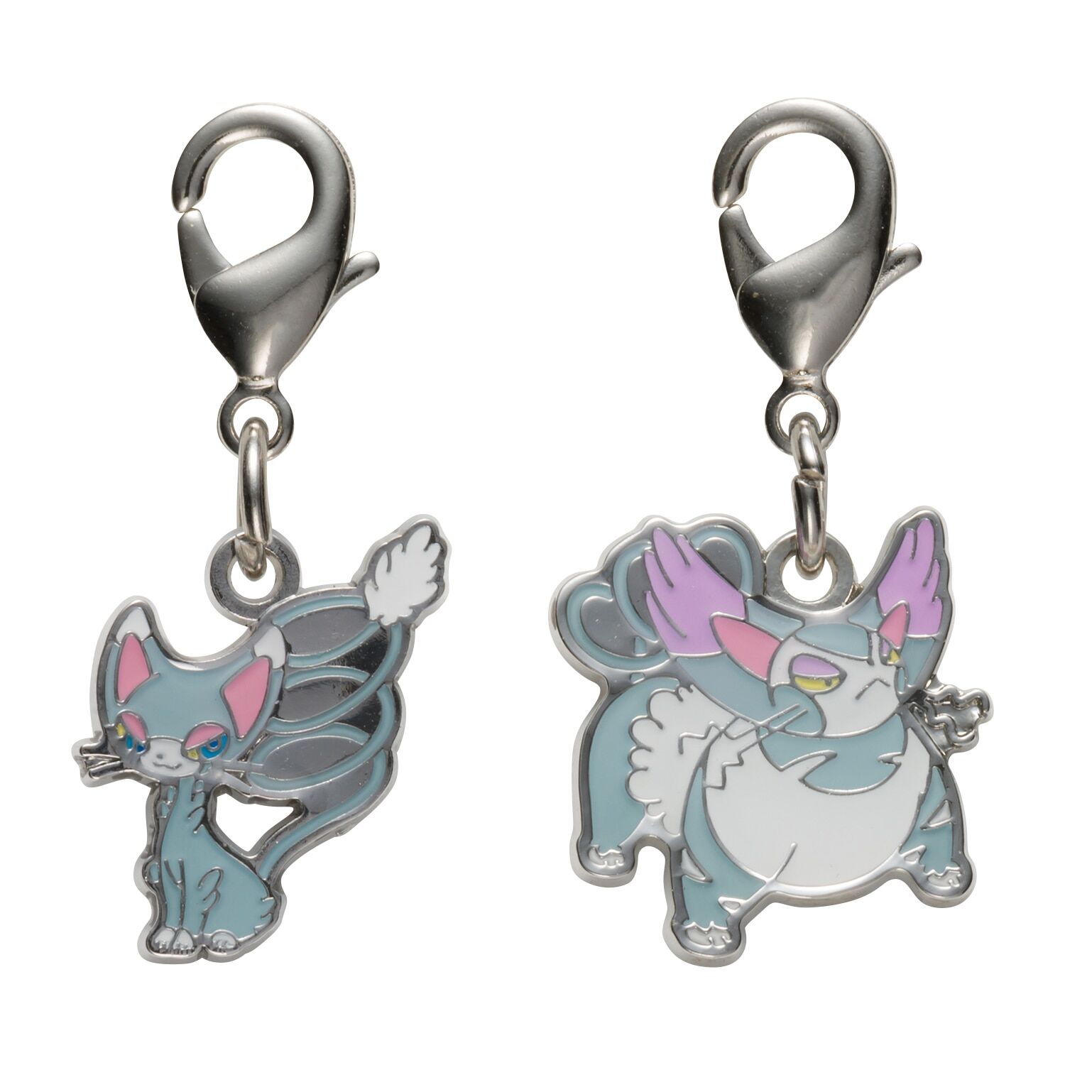 Pokemon Center - Glameow, Purugly Schlüsselanhänger - 2 Stück