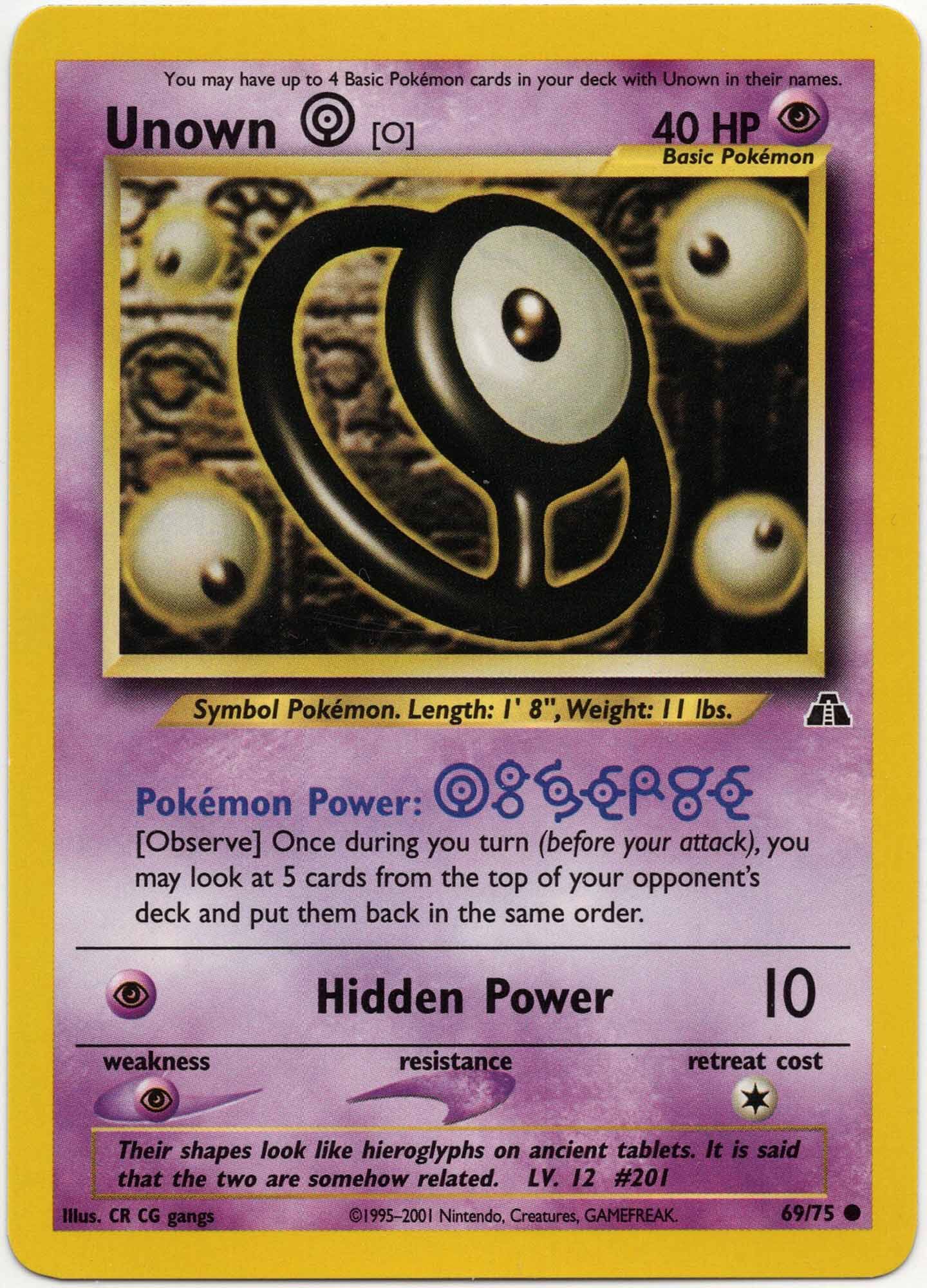 Unown O - 69/75 - Pokémon TCG