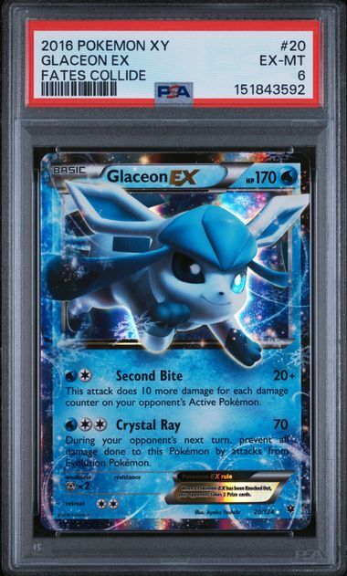 Glaceon ex #20 - xy Fates Collide - PSA 6 EX-MT - Pokemon