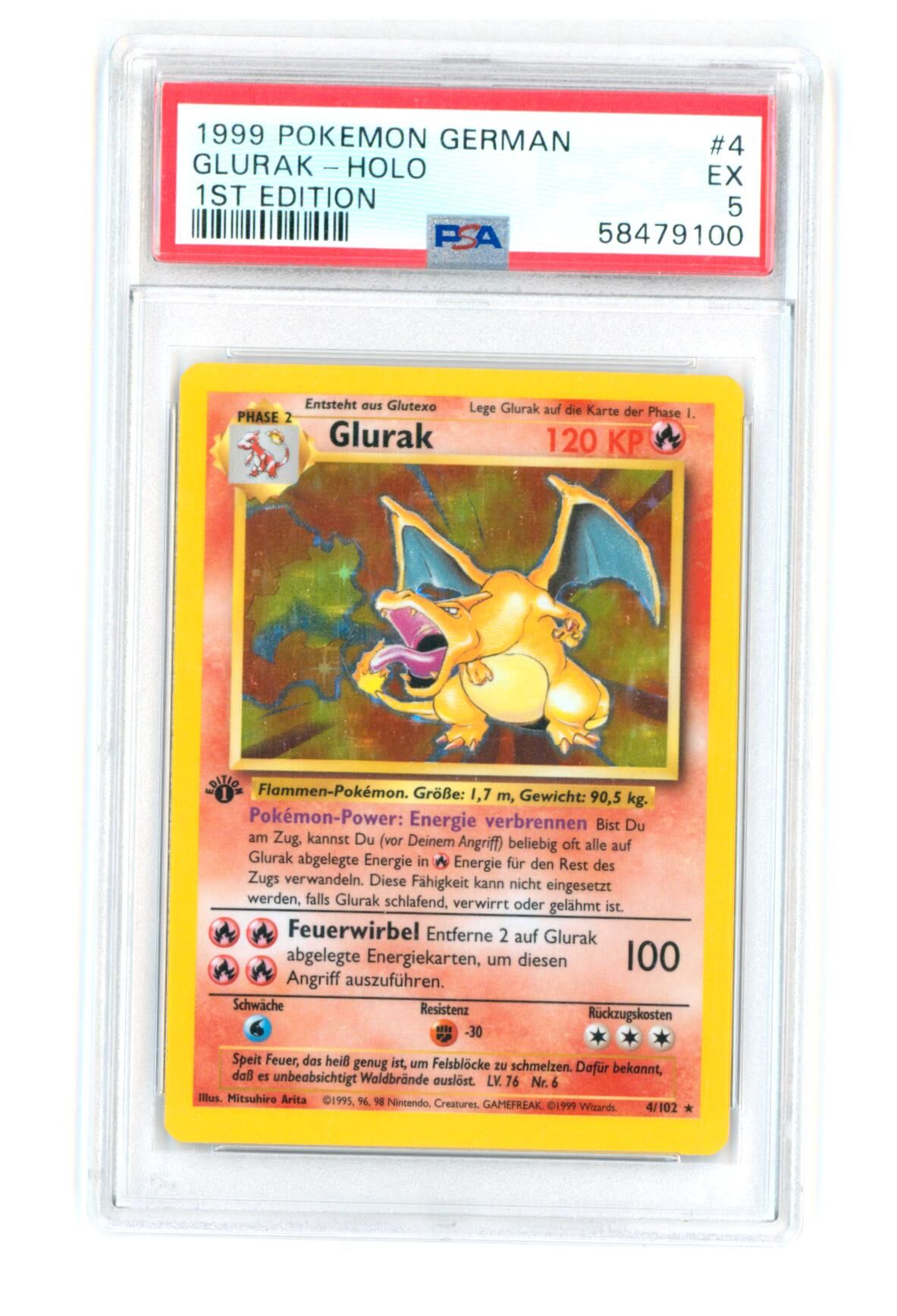 Glurak 4/102 - 1st Edition Base Set - Holo - PSA 5 EX - Pokémon Glurak 4/102 - 1st Edition Base Set - Holo - PSA 5 EX - Pokémon