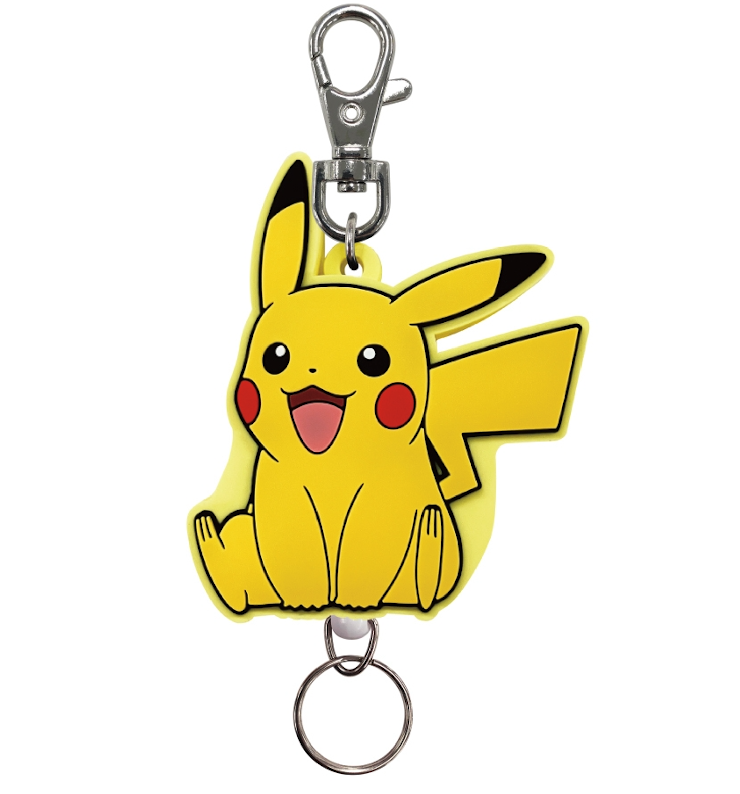Rubber Reel Key Holder Pikachu (lächelnd)
