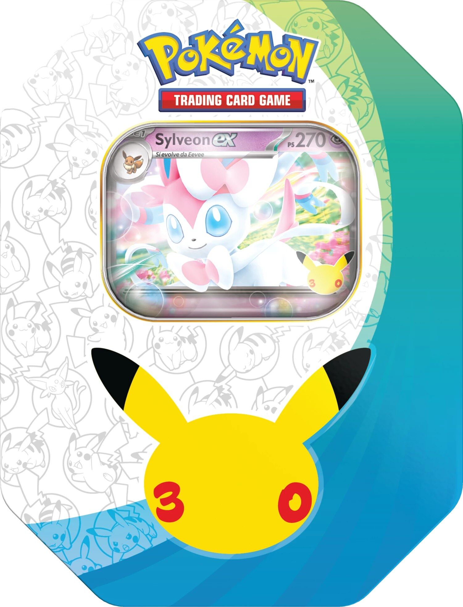 Pokémon TCG: 30th Anniversary Sylveon ex Tin - IT Pokémon TCG: 30th Anniversary Sylveon ex Tin - IT