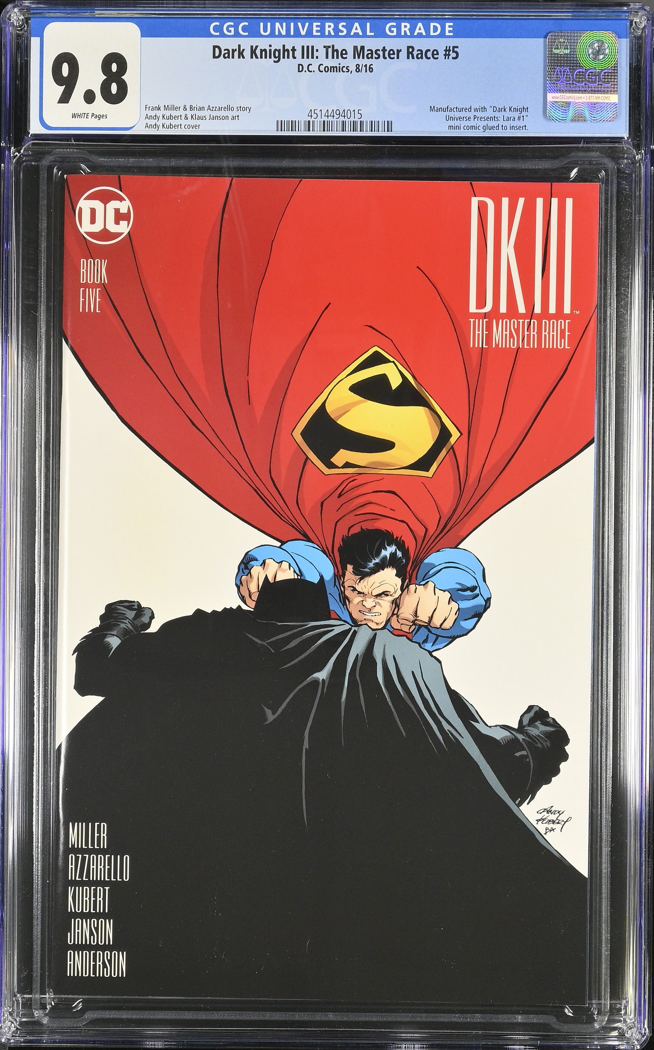 Dark Knight III The Master Race #5 CGC 9.8 Top Pop!