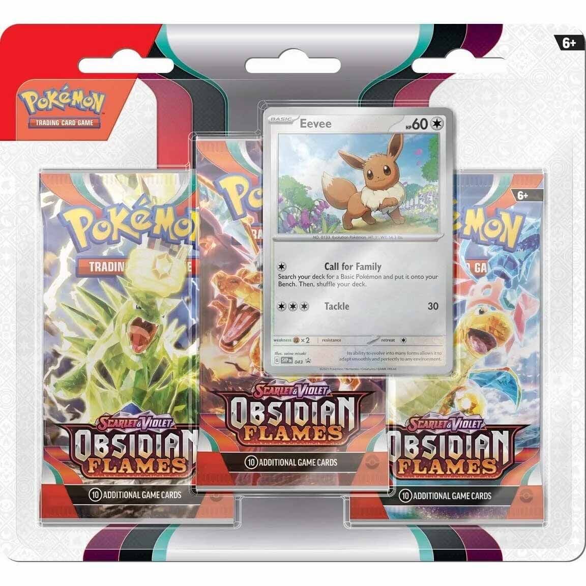 Pokémon TCG: Scarlet & Violet - Obsidian Flames Eevee 3-Pack Blisters - EN Pokémon TCG: Scarlet & Violet - Obsidian Flames Eevee 3-Pack Blisters - EN