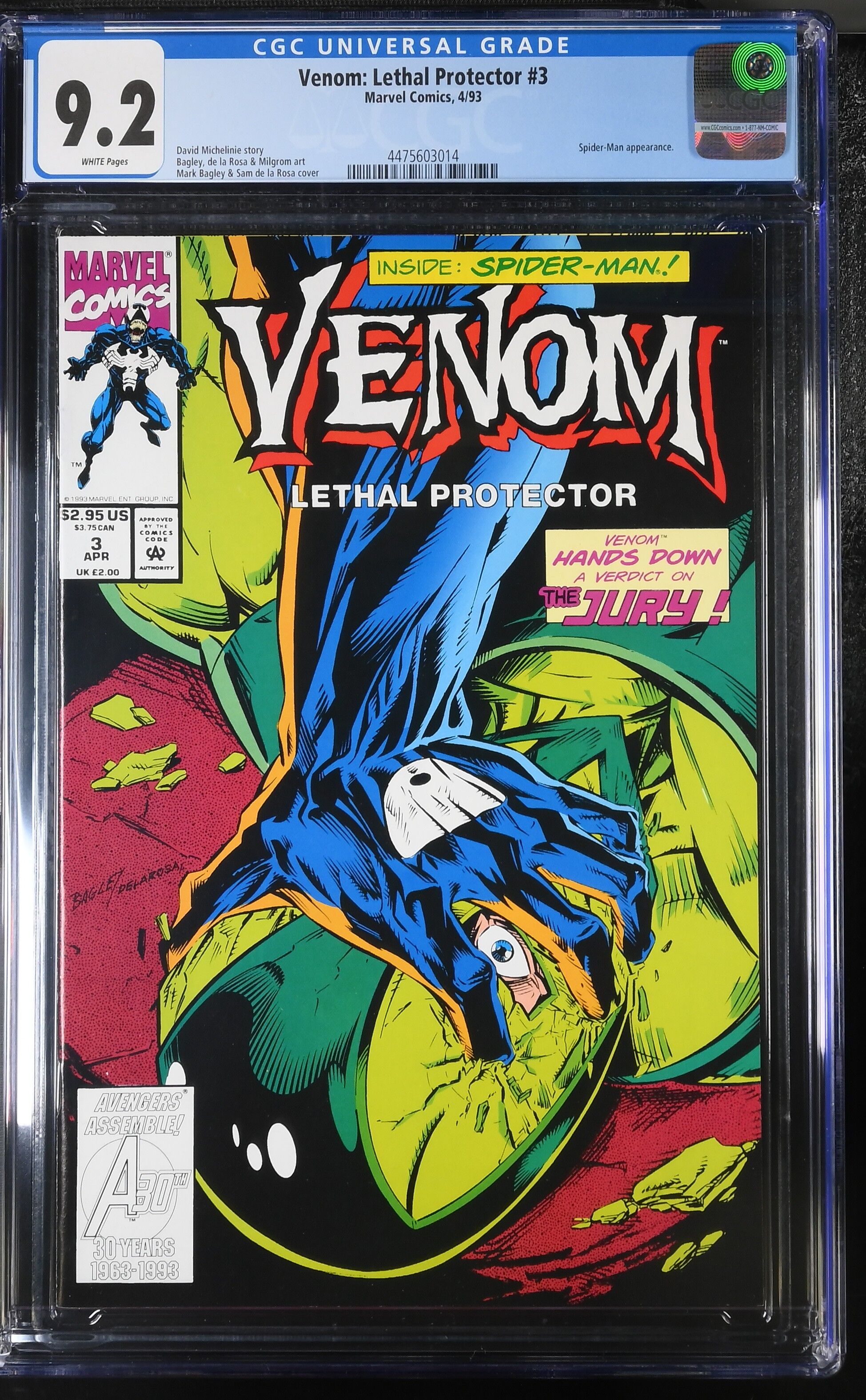 Venom Lethal Protector #3 CGC 9.2 Venom Lethal Protector #3 CGC 9.2