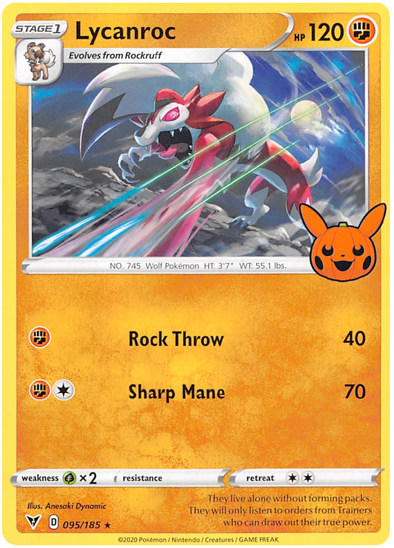 Lycanroc - VIV 95 - Trick or Trade 2023 Stamp - EN