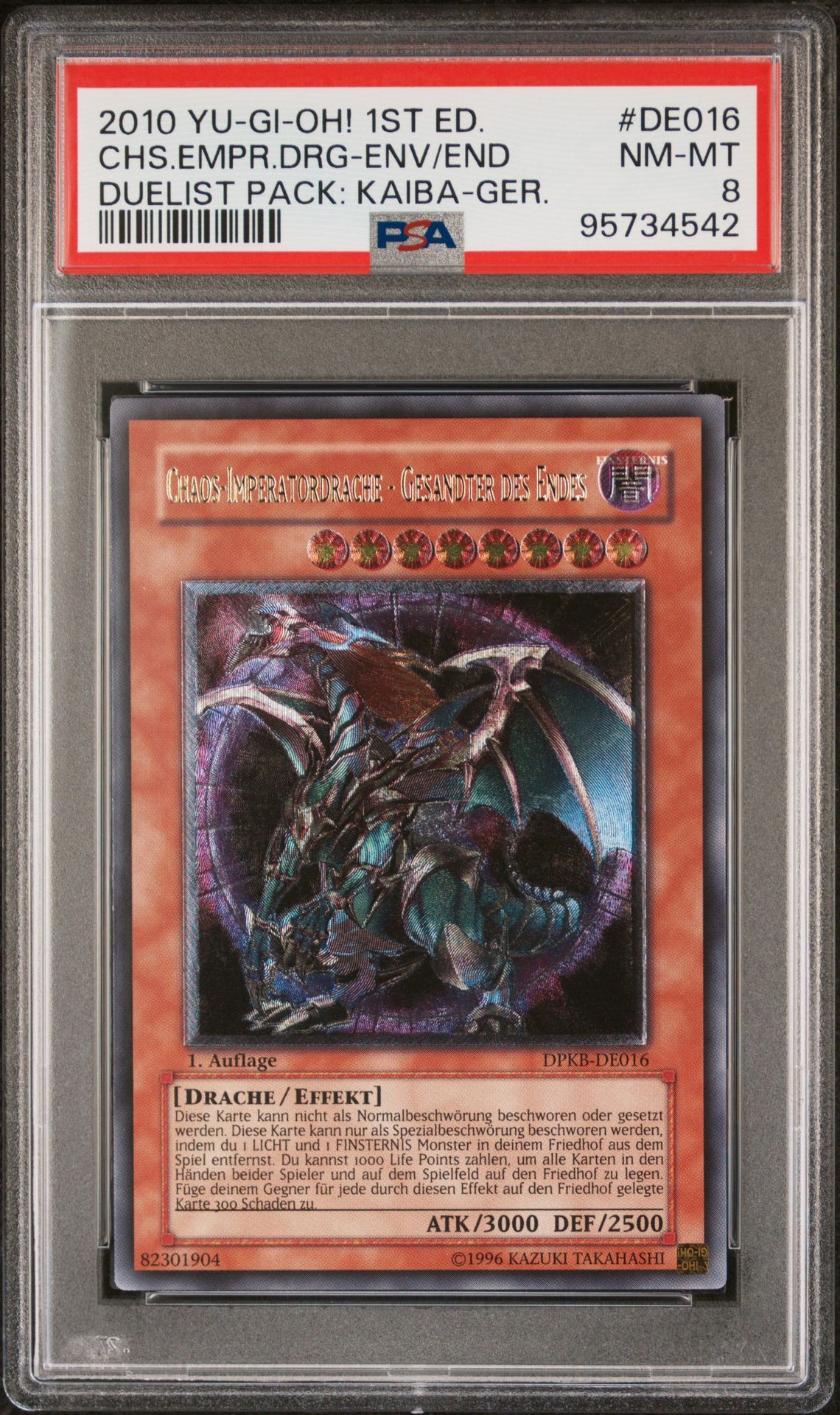 2010 YU-GI-OH! DUELIST PACK: KAIBA DE016 CHAOS EMPEROR DRAGON-ENVOY OF END 1ST EDITION-GERMAN - PSA 8 NM-MT - Yu-Gi-Oh!
