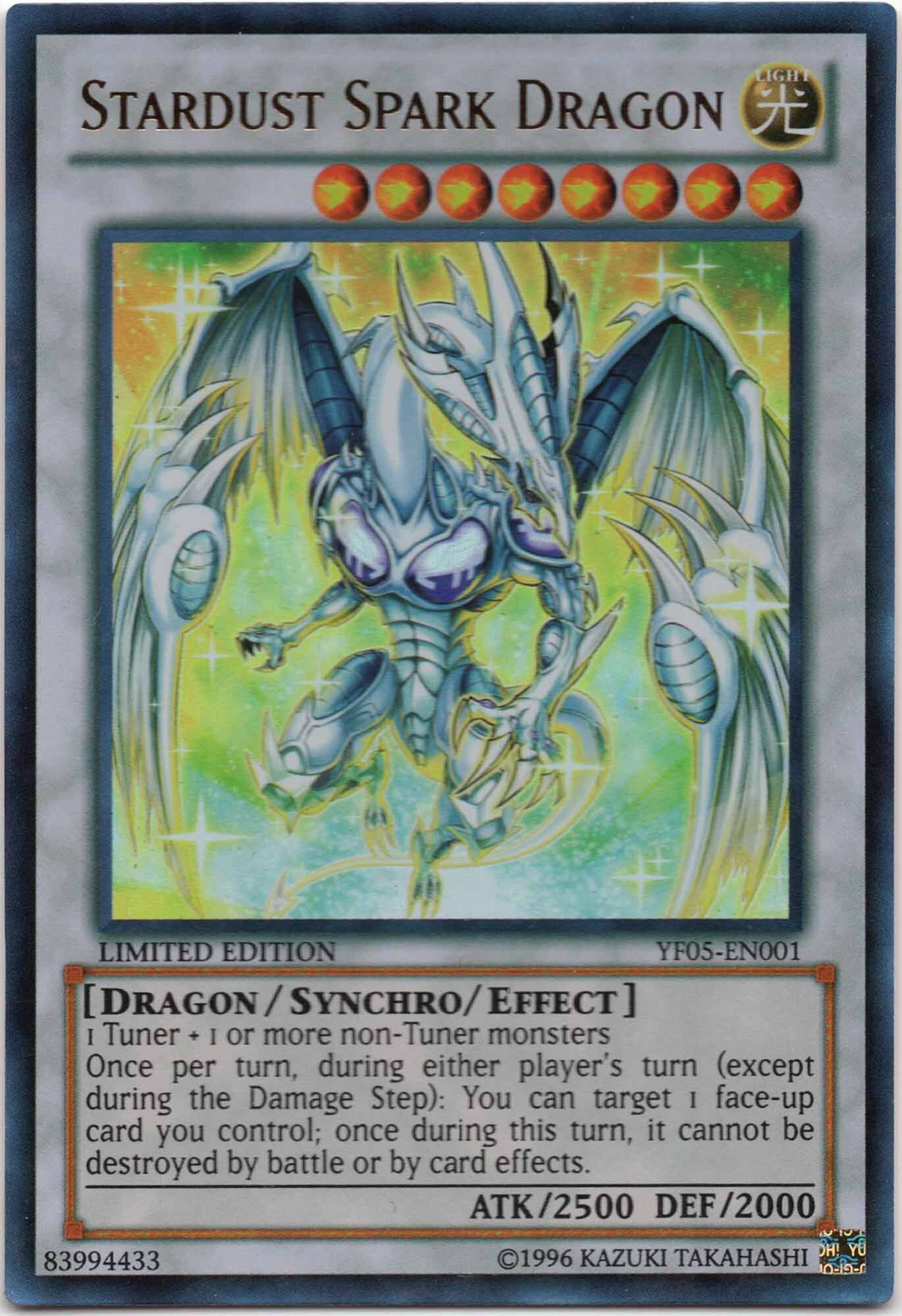 stardust-spark-dragon-yf05-en001-ultra-rare-limited-edition-near-mint Stardust Spark Dragon - YF05-EN001 - Ultra Rare - LImited Edition (Near Mint)