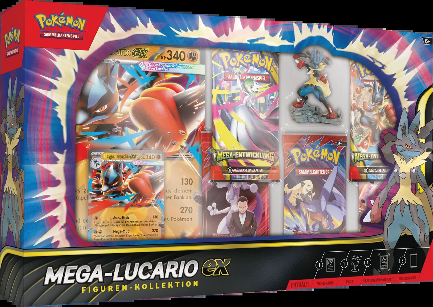 Pokémon TCG: Mega-Lucario ex Figuren Kollektion - DE Pokémon TCG: Mega-Lucario ex Figuren Kollektion - DE