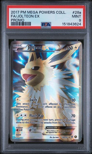 Jolteon ex #28a - 2017 Mega Powers Collection Promo - FA - PSA 9 MINT - Pokemon