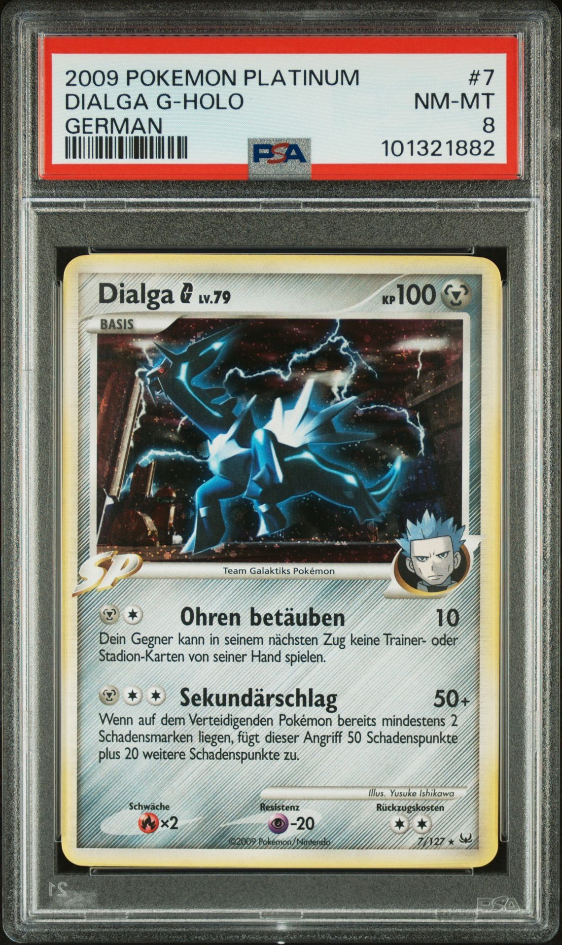 2009 POKEMON PLATINUM 7 DIALGA G-HOLO GERMAN - PSA 8 NM-MT - Pokémon