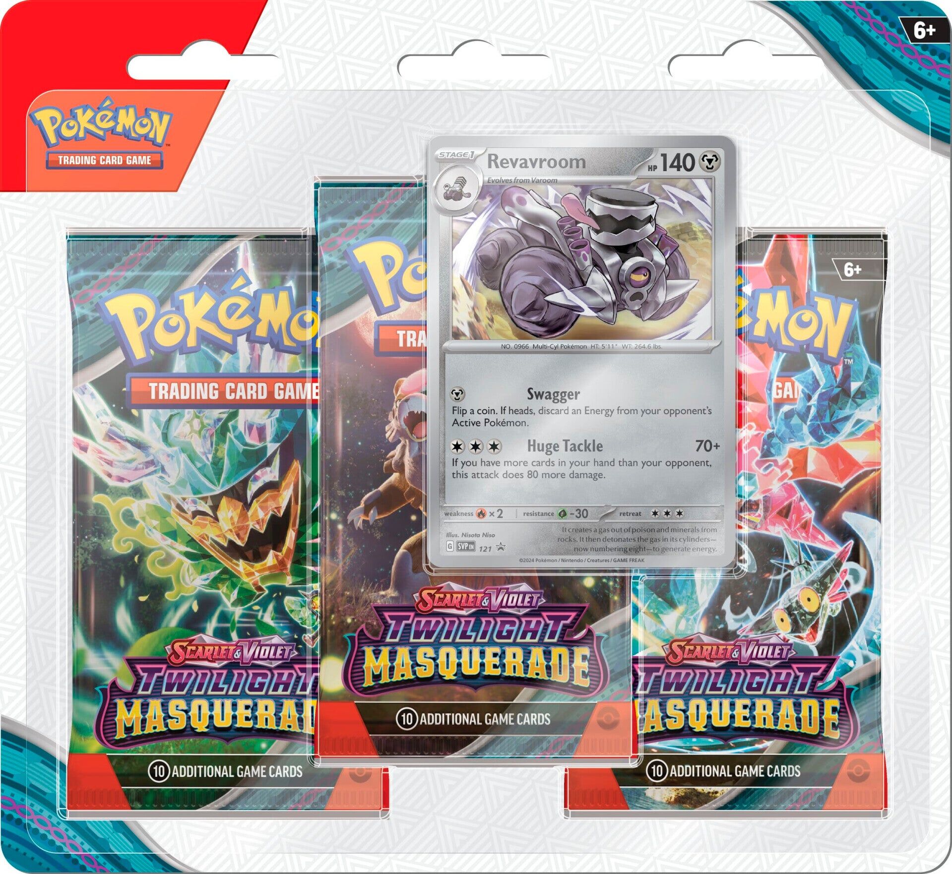 Pokémon TCG: Scarlet & Violet Twilight Masquerade Revavroom 3-Pack Blisters - EN Pokémon TCG: Scarlet & Violet Twilight Masquerade Revavroom 3-Pack Blisters - EN