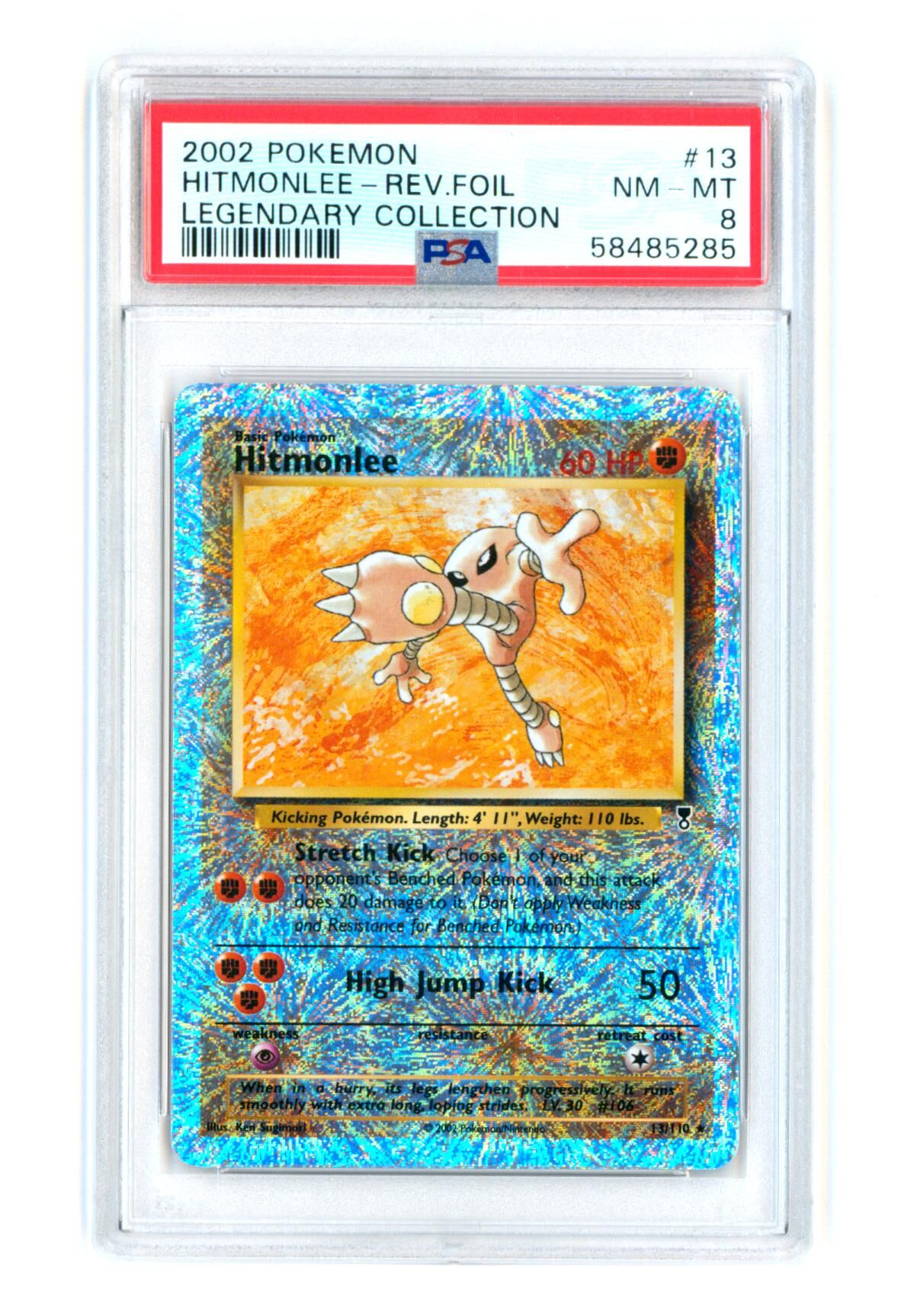 Hitmonlee 13/110 - Legendary Collection - Reverse Holo - PSA 8 NM-MT - Pokémon