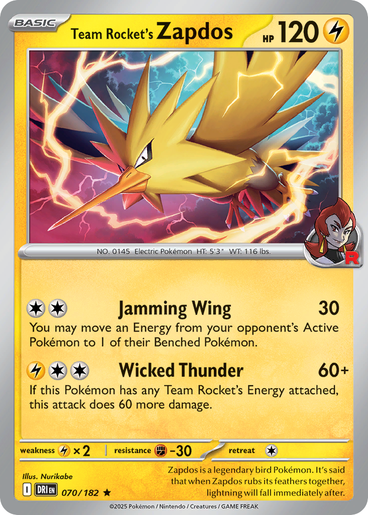 Team Rocket’s Zapdos - 070/182 - EN