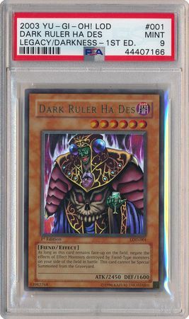 dark-ruler-ha-des-lod-001-psa-mint-9-ultra-rare-1st-edition-lod-7166-yu-gi-oh Dark Ruler Ha Des - LOD-001 - PSA Mint 9 - Ultra Rare 1st Edition (LOD) 7166 - Yu-Gi-Oh!
