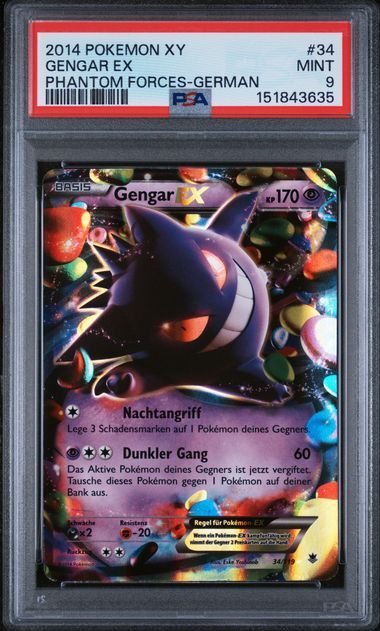 Gengar ex #34 - XY Phantom Forces - PSA 9 MINT - Pokemon Gengar ex #34 - XY Phantom Forces - PSA 9 MINT - Pokemon
