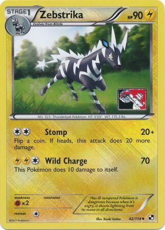 Zebstrika - 42/114 - Pokémon TCG - League Promo - Near Mint