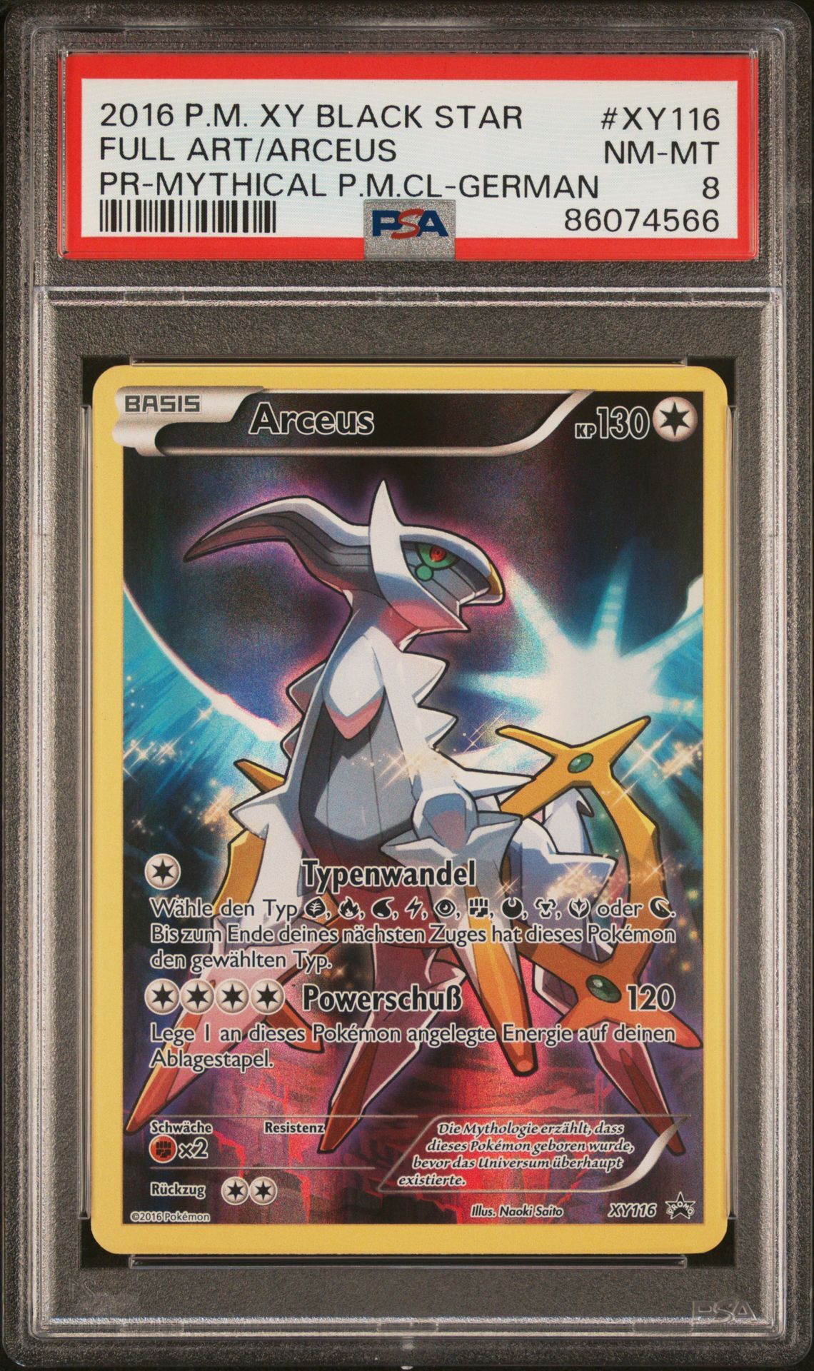 2016 POKEMON XY BLACK STAR PROMO XY116 FULL ART/ARCEUS MYTHICAL POKEMON COLLECTION-GERMAN - PSA 8 NM-MT 2016 POKEMON XY BLACK STAR PROMO XY116 FULL ART/ARCEUS MYTHICAL POKEMON COLLECTION-GERMAN - PSA 8 NM-MT