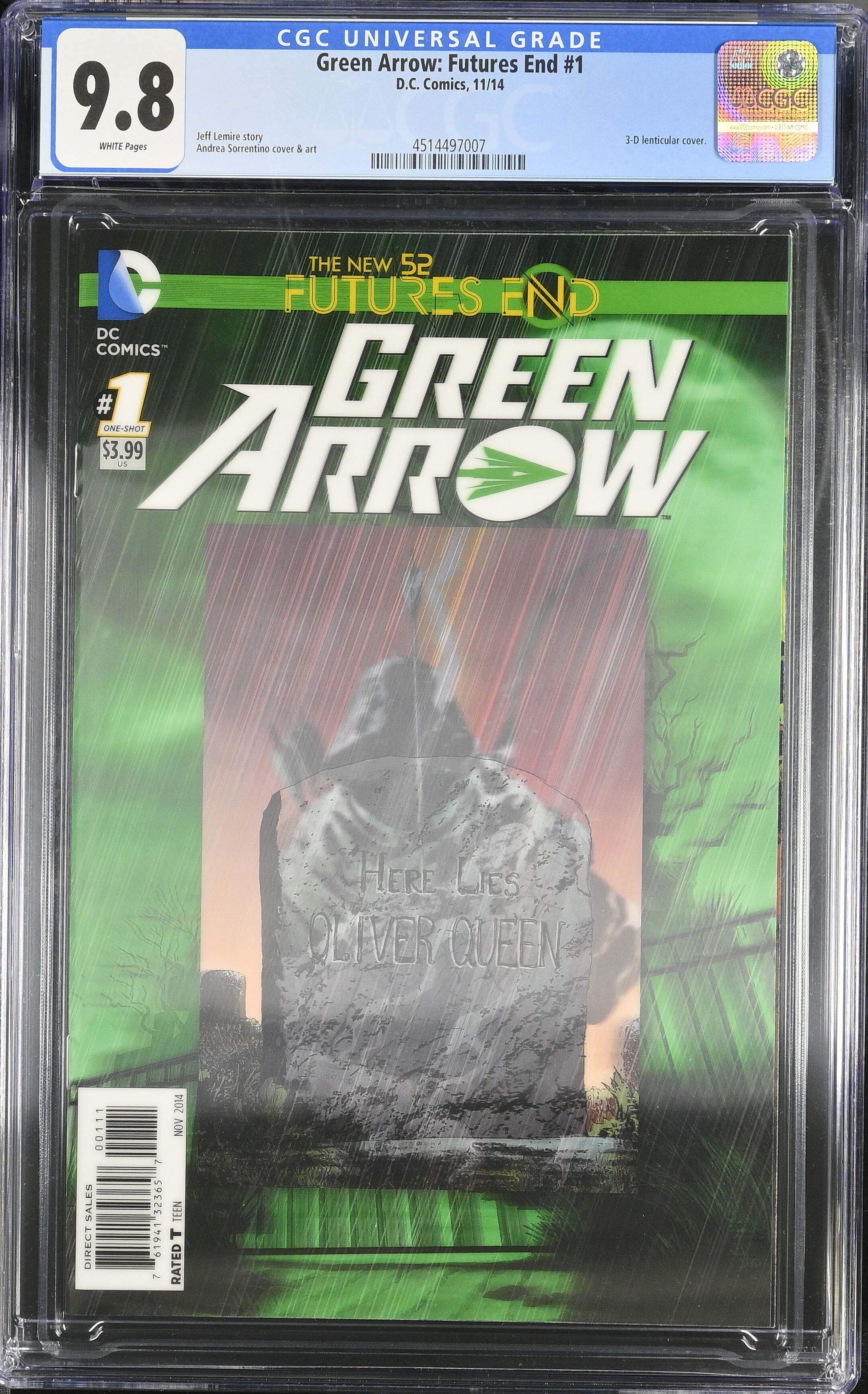 Green Arrow: Futures End #1 CGC 9.8 3D Lenticular Cover Green Arrow: Futures End #1 CGC 9.8 3D Lenticular Cover