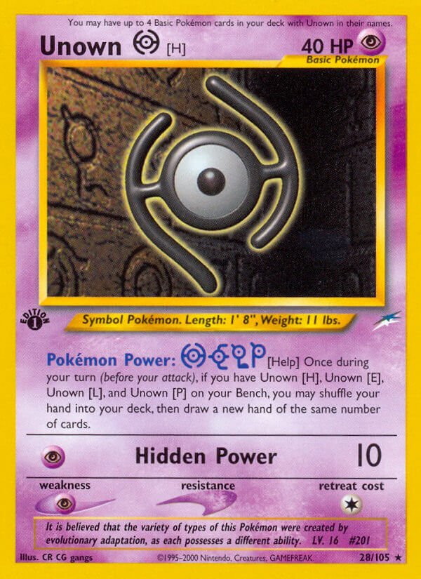 Unown H - 28/113 - 1st Edition - EN