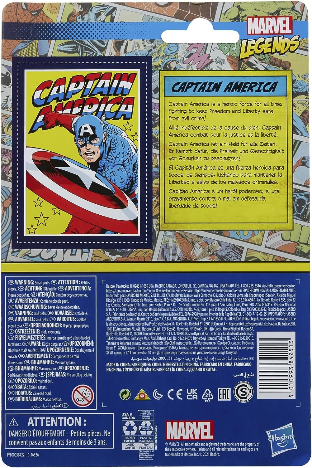 Marvel Legends Retro 375 Collection Captain America Actionfigur - 9.5 cm 