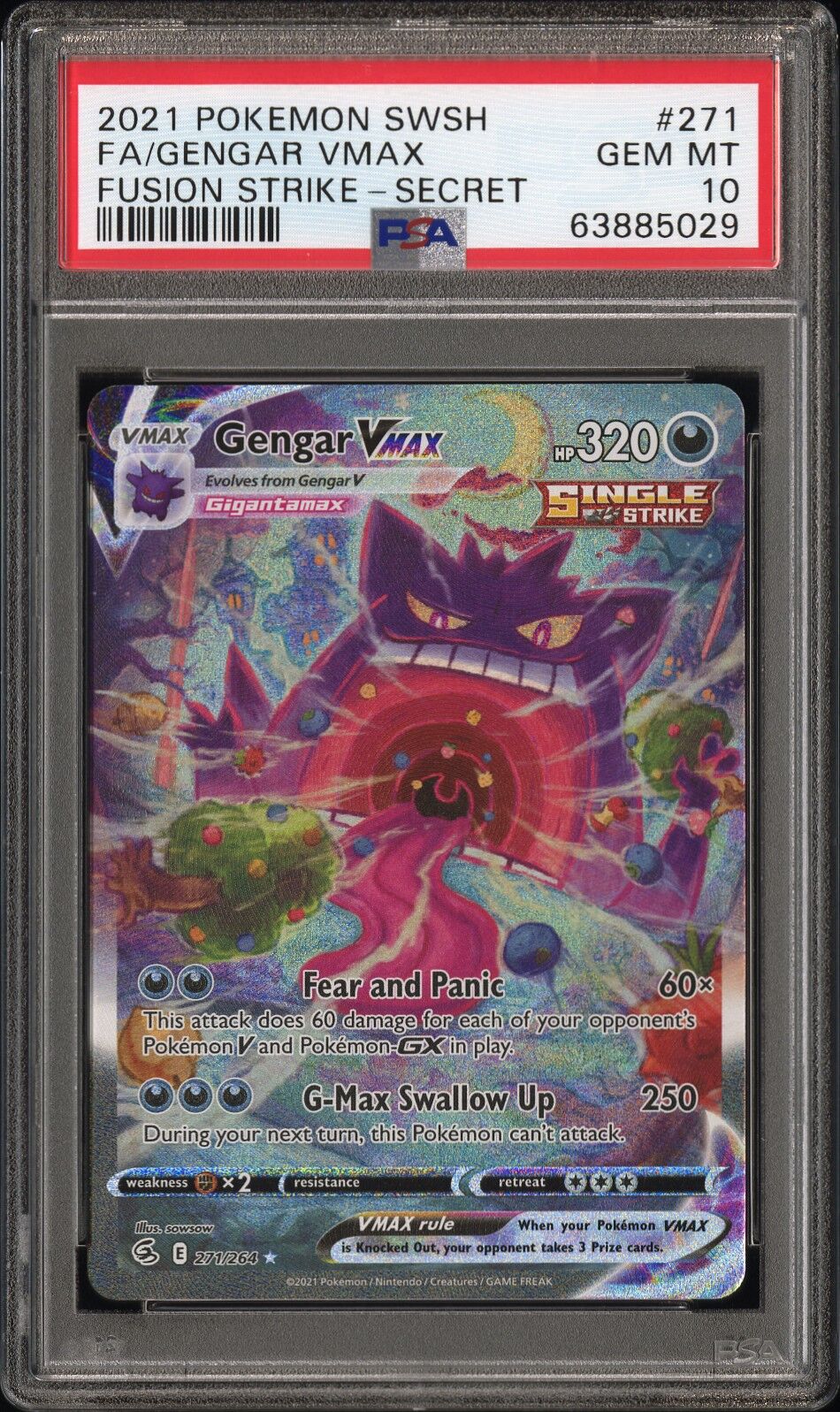 Gengar VMAX 271/264 - Sword & Shield Fusion Strike - Full Art