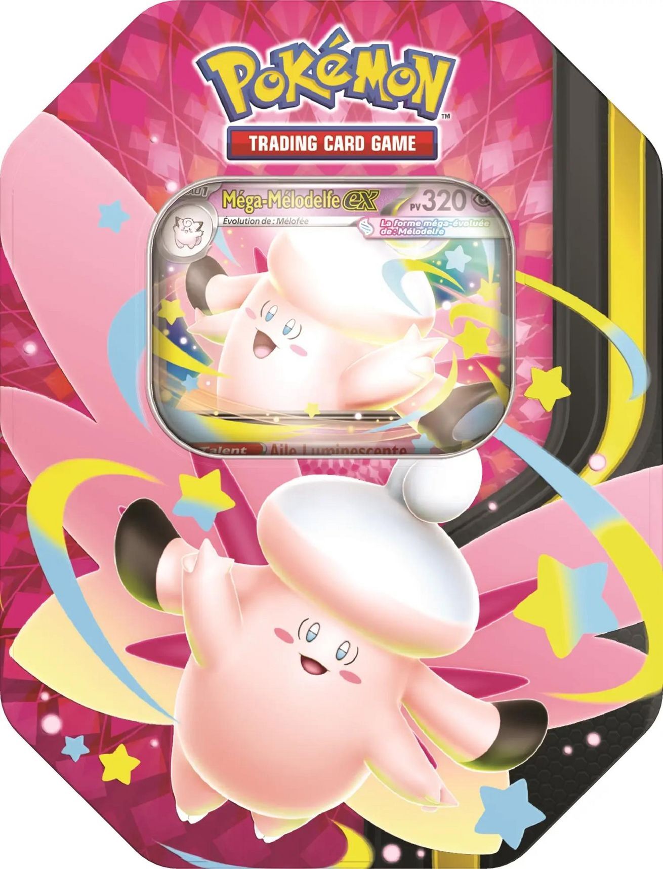 Pokémon TCG: Méga Clair de Lune ex Tin Mega Clefable - FR Pokémon TCG: Méga Clair de Lune ex Tin Mega Clefable - FR