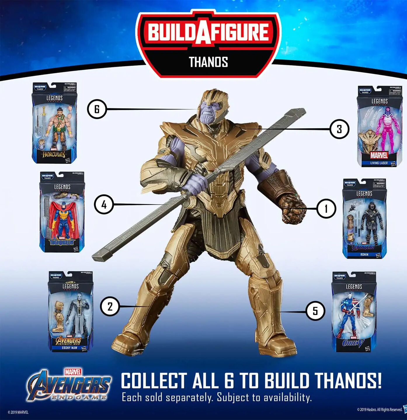 Avengers Endgame Marvel Legends Thanos Series Nighthawk Action Figure