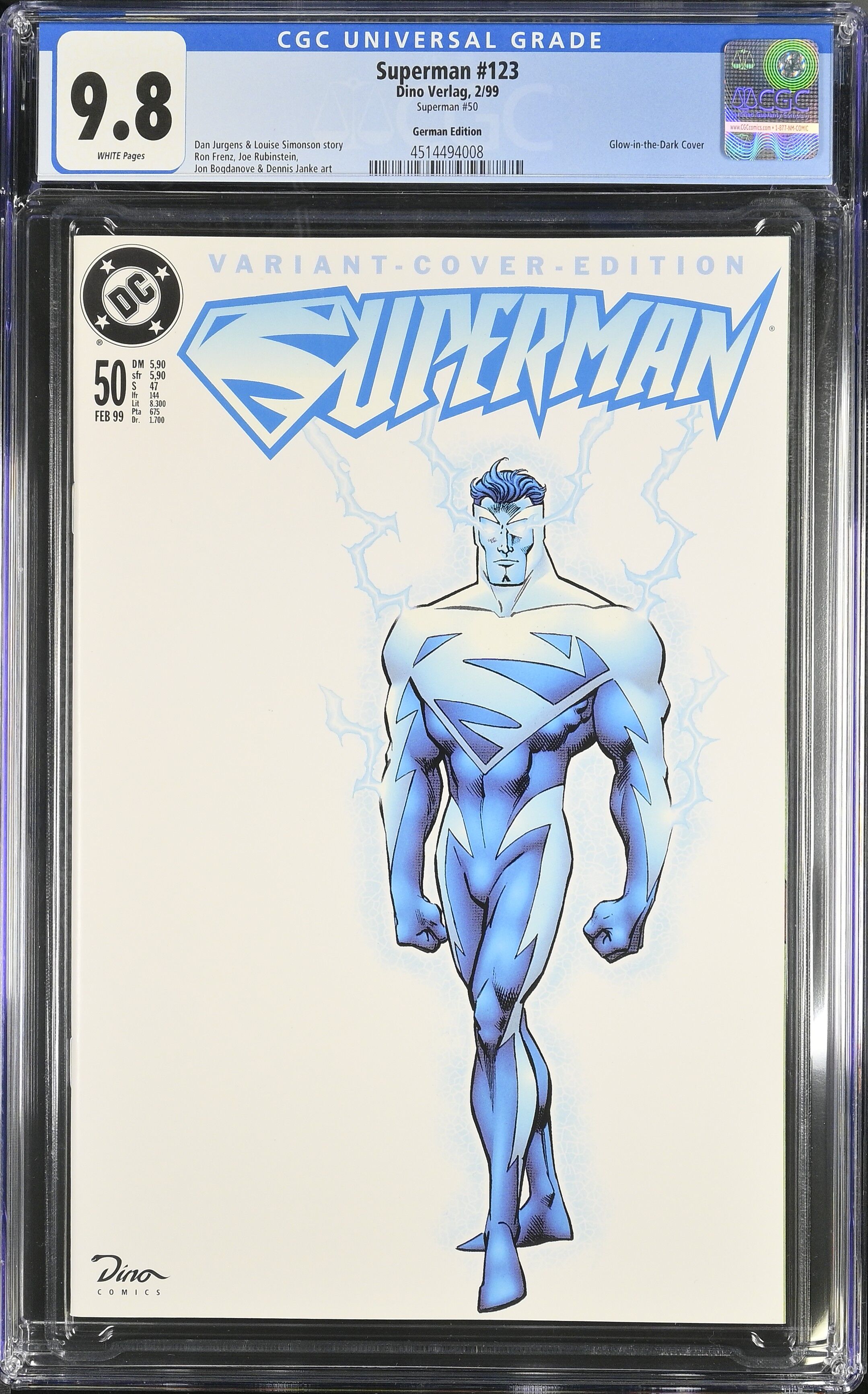 Superman #123 Dino Superman #50 Variant CGC 9.8 Top Pop!