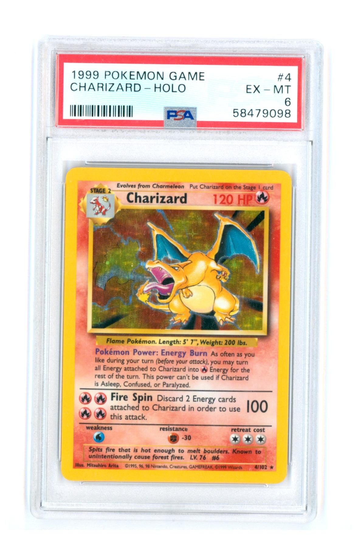 Charizard 4/102 - Base Set - Holo - PSA 6 EX-MT - Pokémon Charizard 4/102 - Base Set - Holo - PSA 6 EX-MT - Pokémon