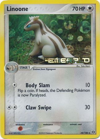 Linoone - 34/106 - Reverse Holo - EN Linoone - 34/106 - Reverse Holo - EN