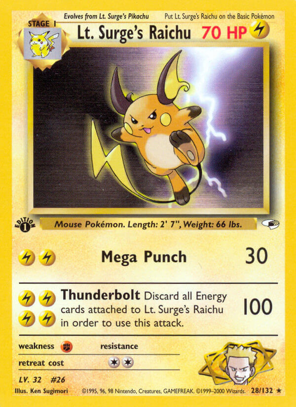 Lt. Surge’s Raichu - 28/132 - EN Lt. Surge’s Raichu - 28/132 - EN