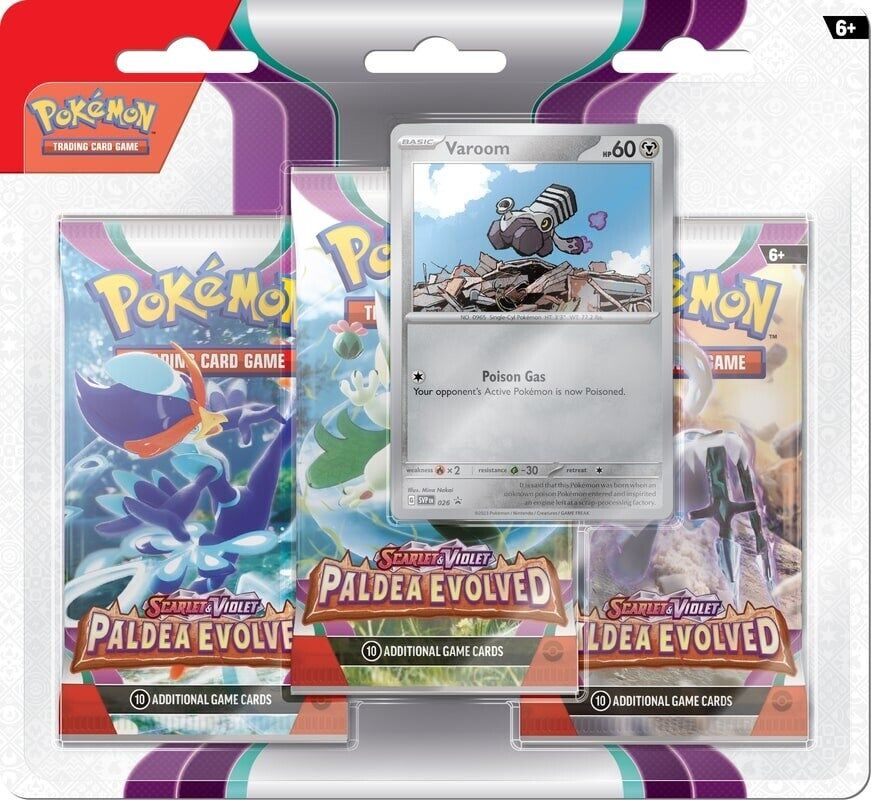 Pokémon TCG: Scarlet & Violet - Paldea Evolved Varoom 3-Pack Blisters - EN Pokémon TCG: Scarlet & Violet - Paldea Evolved Varoom 3-Pack Blisters - EN