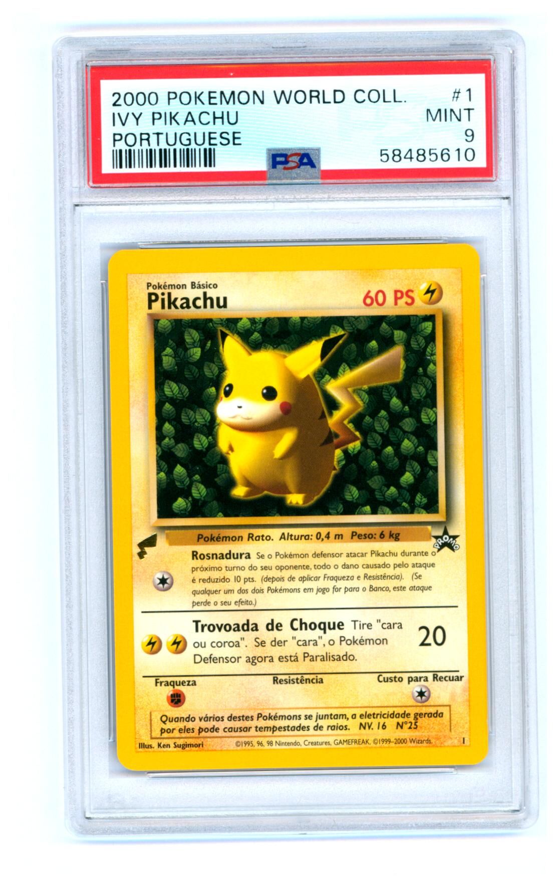 Pikachu #1 - Portuguese 2000 World Collection - PSA 9 MINT - Pokémon