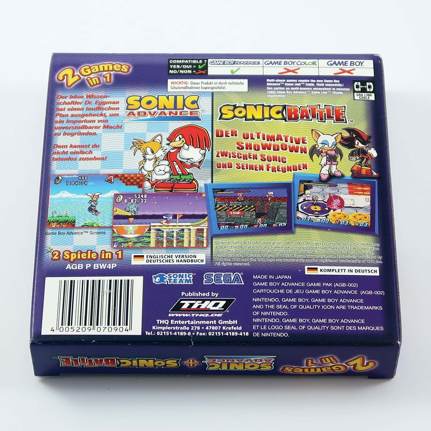 2 in 1 Sonic Advance & Sonic Battle - GBA