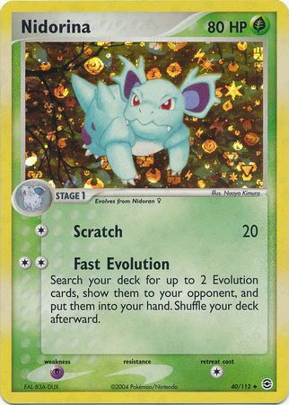 Nidorina - 40/112 - Reverse Holo - EN