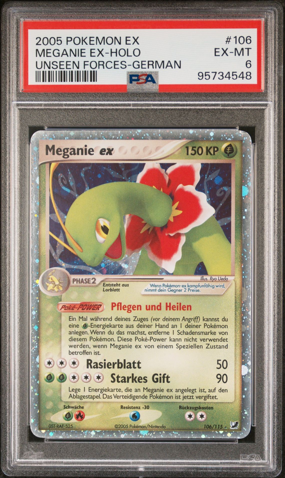 2005 POKEMON EX UNSEEN FORCES 106 MEGANIE EX-HOLO GERMAN - PSA 6 EX-MT - Pokémon 2005 POKEMON EX UNSEEN FORCES 106 MEGANIE EX-HOLO GERMAN - PSA 6 EX-MT - Pokémon