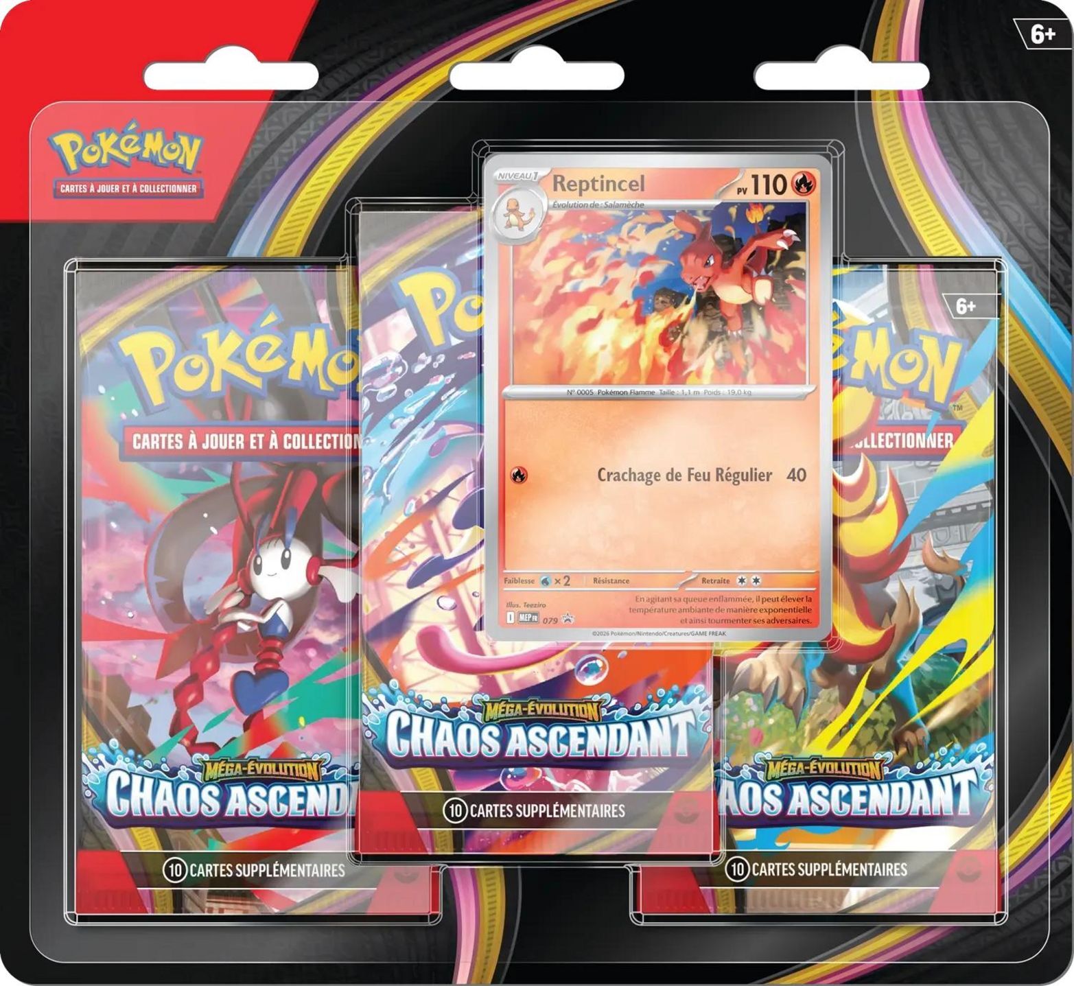 Pokémon TCG: Mega Evolution (ME04) - Chaos Ascendant Three Pack Blister - FR