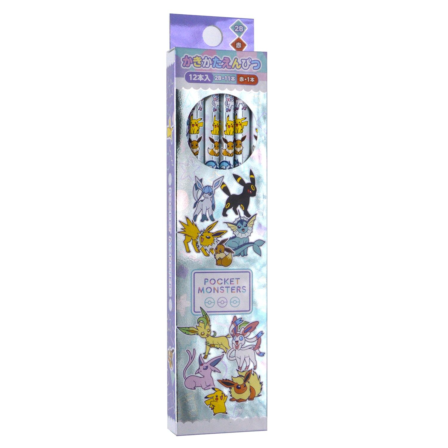 Pokemon Center Original Metallic Eeveelutions Kakikata Pencil 2B Pastel Flakes 12 Pack
