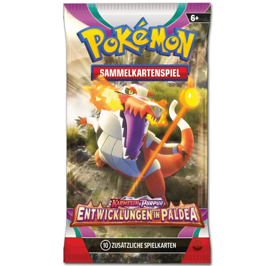 Pokémon TCG: Karmesin & Purpur Entwicklungen in Paldea Booster Pack (10 Cards) - DE