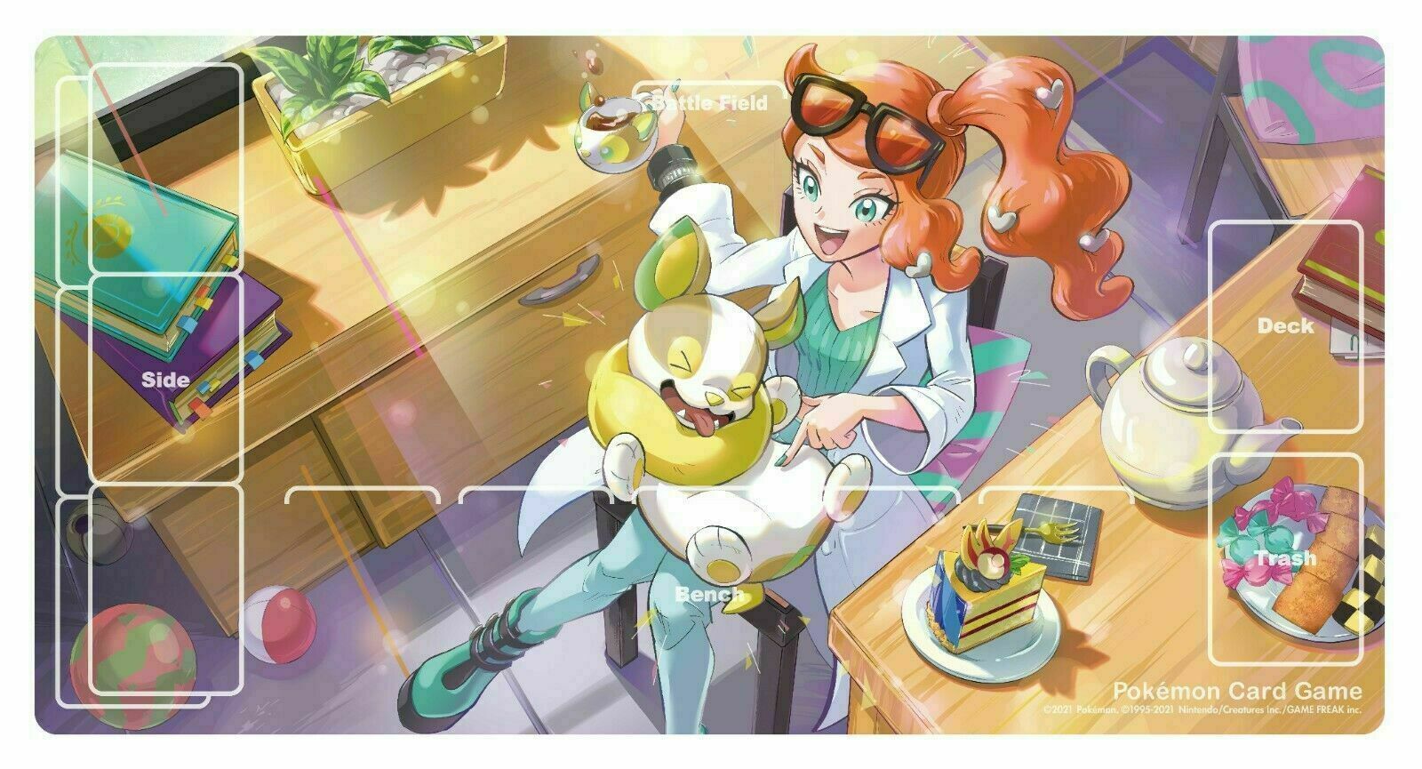 Pokémon Center Sonia Set Rubber Play Mat, Sleeve, Card Box & Deck Case - 2021