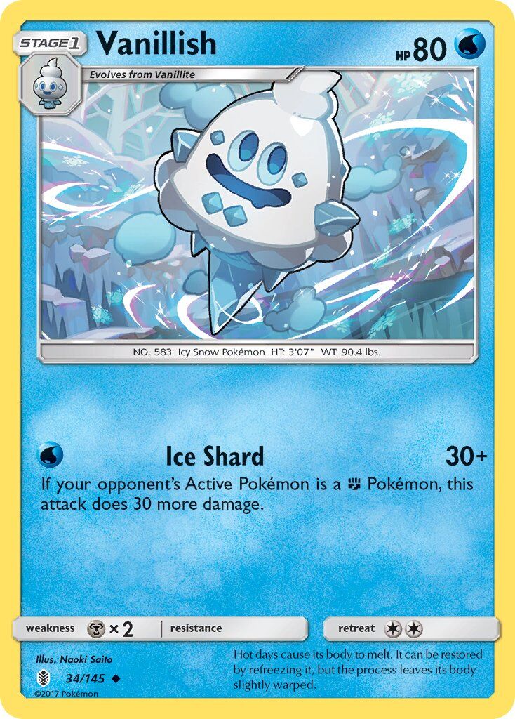 Vanillish - 34/145 - Pokémon TCG - Lightly Played - EN