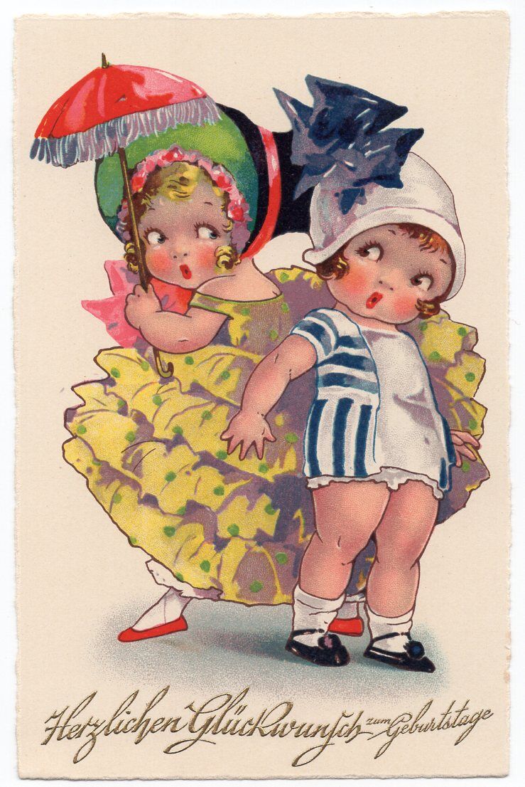 dolly-serie_9907 Dolly Postkarte 2 Mädchen