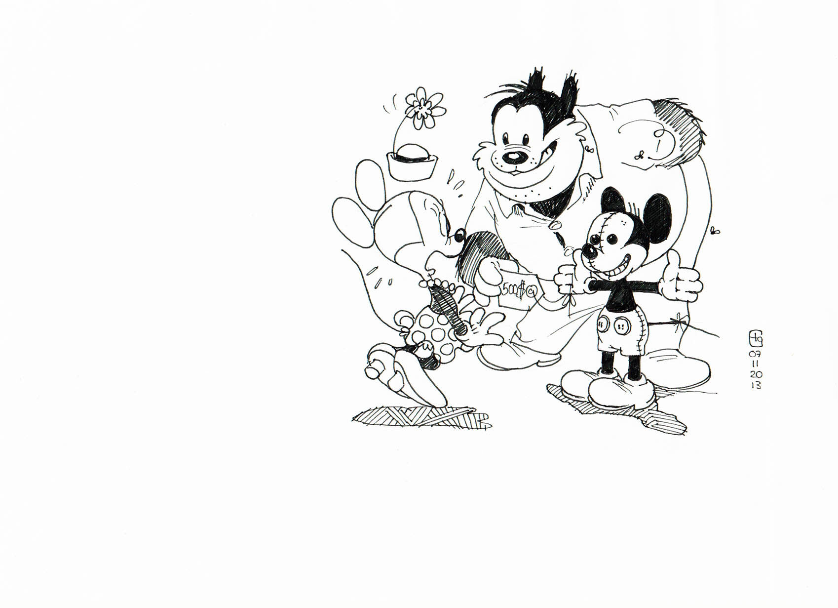 Stuffed Mickey Originalzeichnung