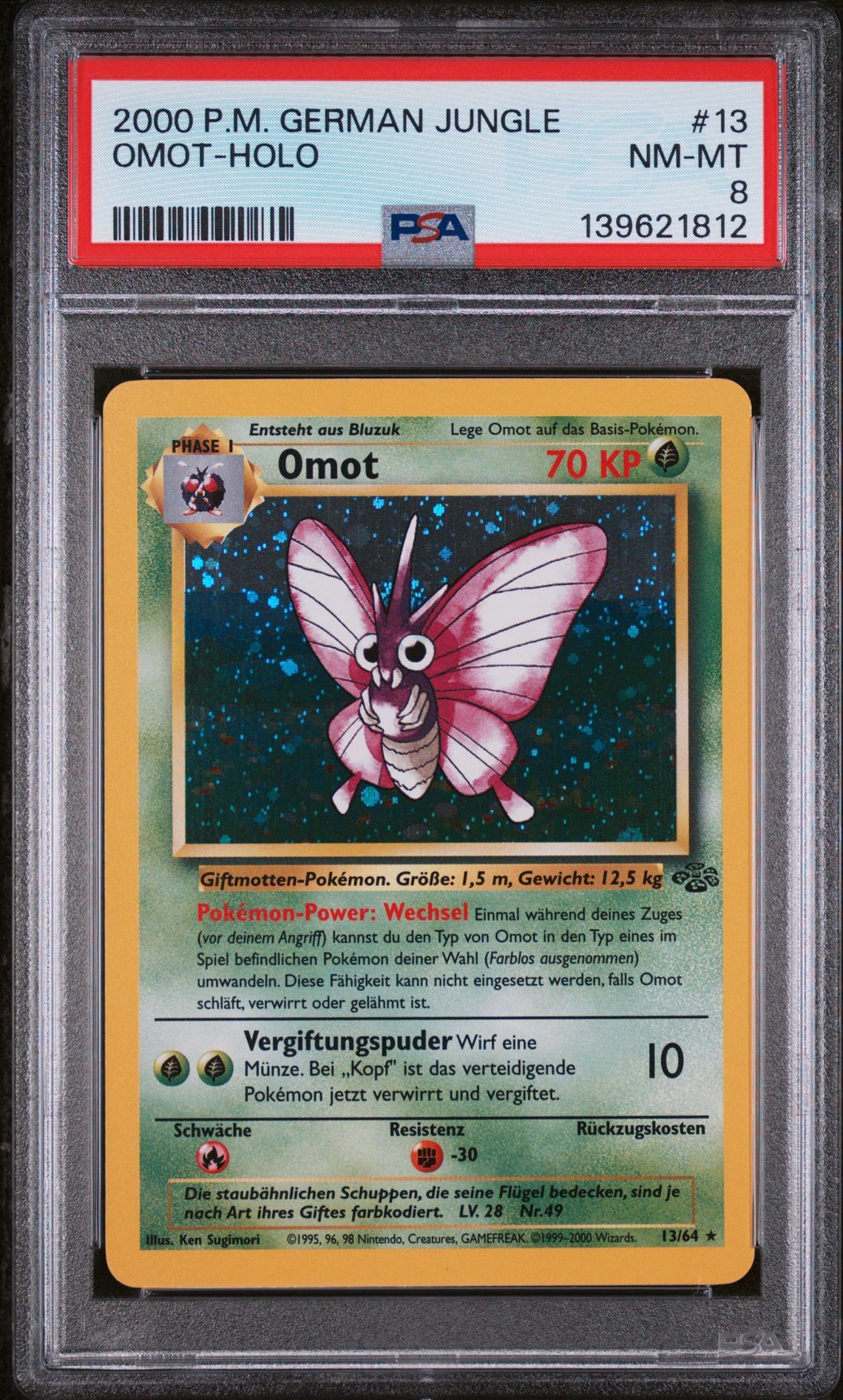 2000 POKEMON GERMAN JUNGLE #13 OMOT-HOLO - PSA 8 NM-MT - Pokemon 2000 POKEMON GERMAN JUNGLE #13 OMOT-HOLO - PSA 8 NM-MT - Pokemon