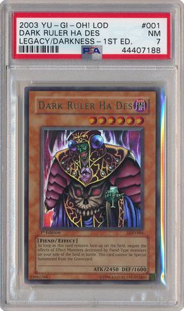 Dark Ruler Ha Des - LOD-001 - PSA NM 7 - Ultra Rare 1st Edition (LOD) 7188 - Yu-Gi-Oh!