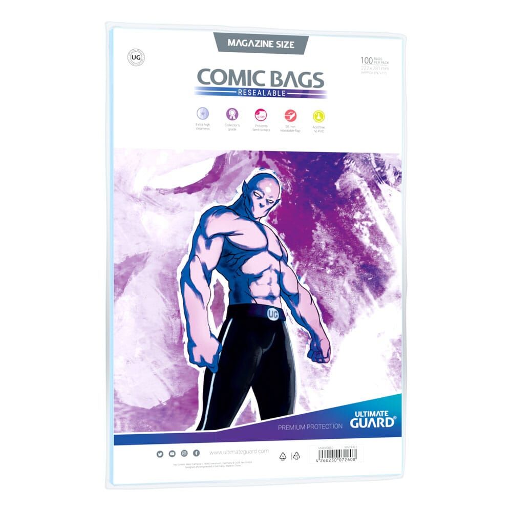 Ultimate Guard Comic Bags Resealable Magazine Size (100) Ultimate Guard Comic Bags Resealable Magazine Size (100)