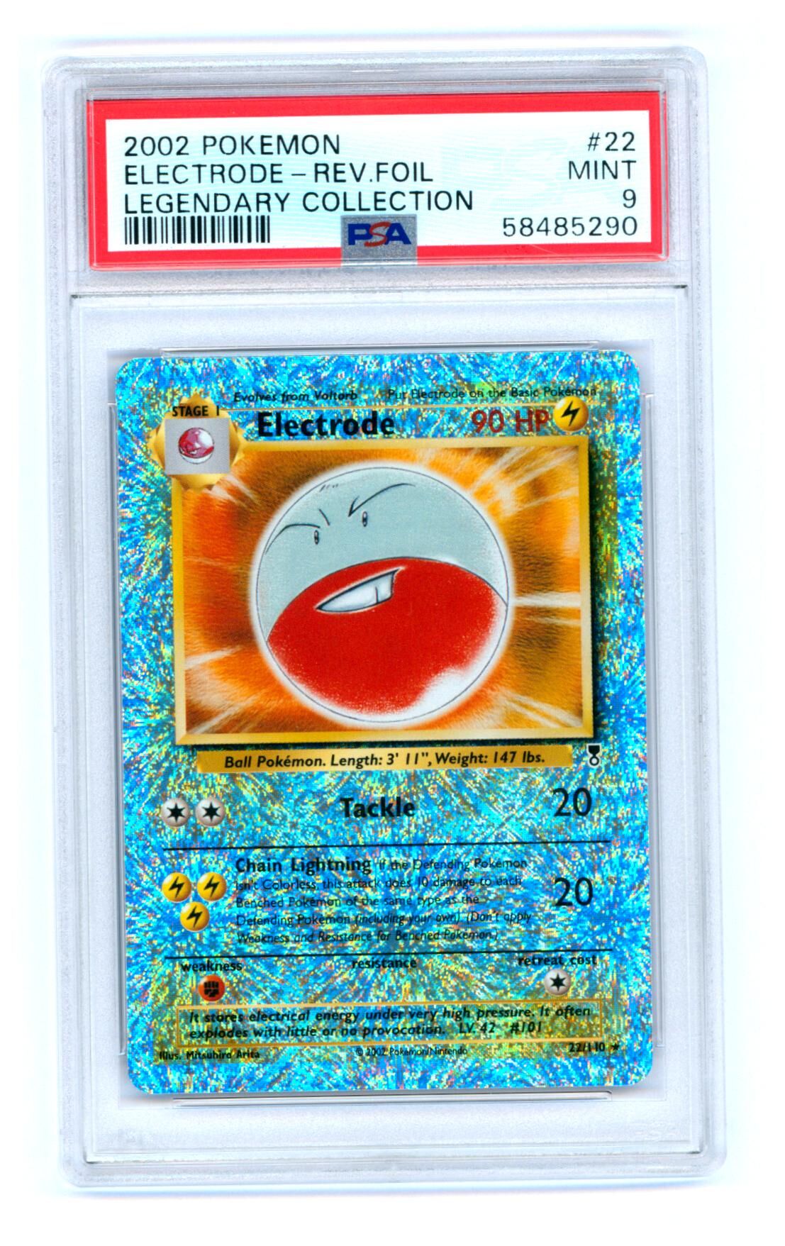 Electrode 22/110 - Legendary Collection - Reverse Holo - PSA 9 MINT - Pokémon