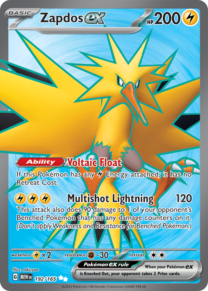 Zapdos ex - 192/207 - EN Zapdos ex - 192/207 - EN